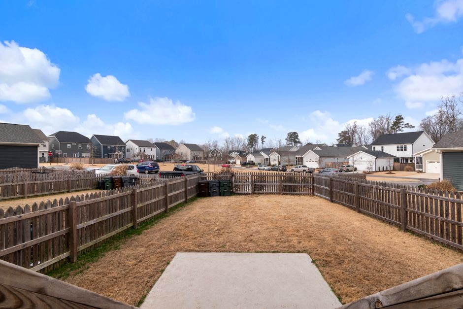 Wood fence at a suburban home