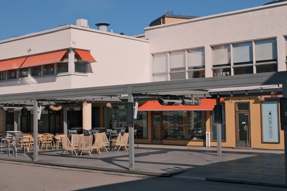 Covered patio at a restaurant