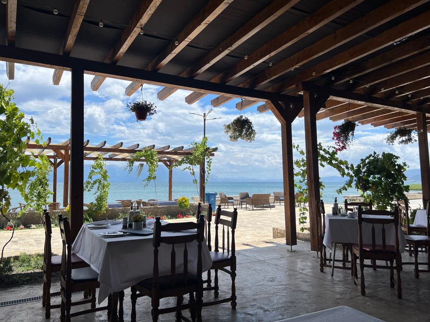 Pergola over a restaurant patio