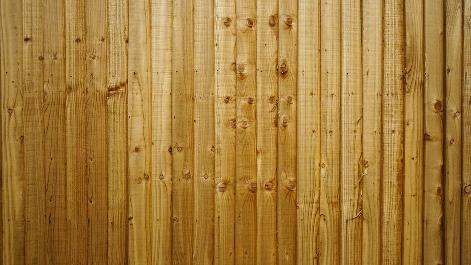 Wood fence around a business property