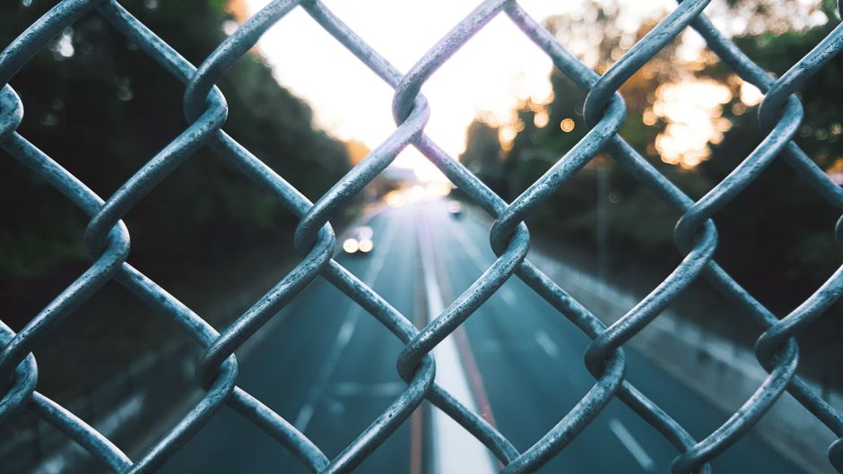 Galvanized chain link fence
