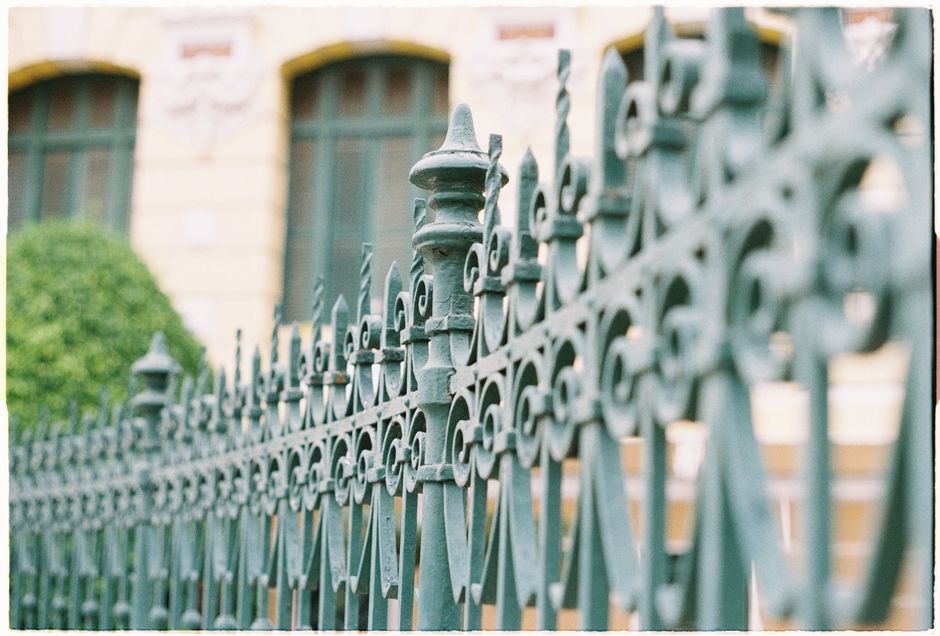 Ornamental wrought iron fence
