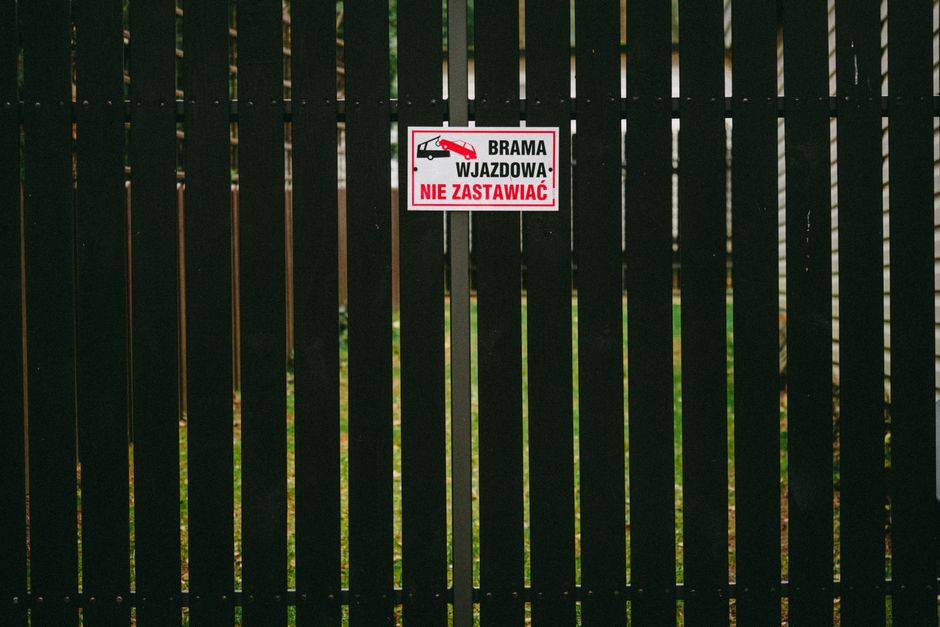Black metal fence around a property